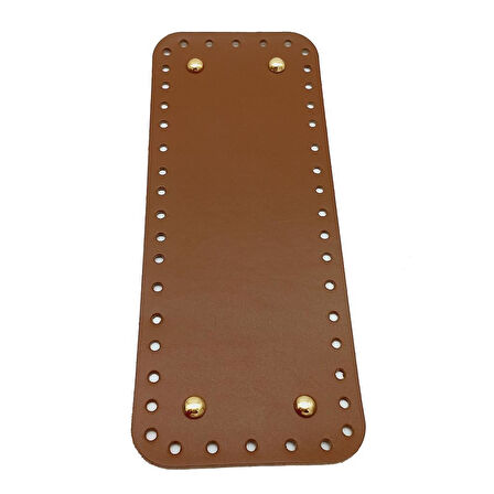 Çanta Aksesuar Gerçek Deri Sütlü Kahve 30X12 cm Dikdörtgen Light Gold Metalli Çanta Tabanı