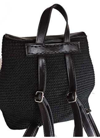 Çanta Aksesuar Suni Deri Taba Renk Gümüş Metalli Sırt Çantası Seti