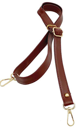 Çanta Aksesuar Bordo 125X2 Cm Çanta Sapı Sürgütlü Light Gold Metal