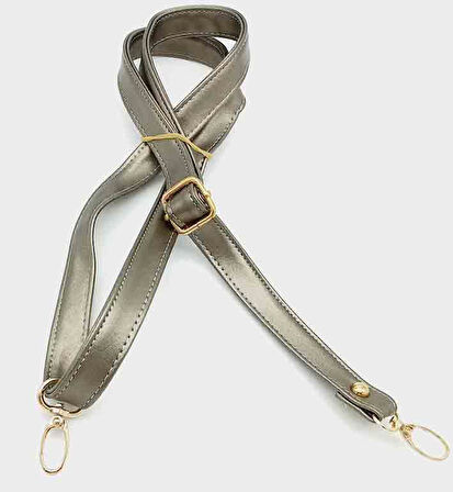 Çanta Aksesuar Parlak Gri 125X2 Cm Çanta Sapı Sürgütlü Light Gold Metal