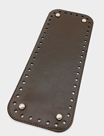 Çanta Aksesuar Suni Deri Kahverengi 30X12 cm Dikdörtgen Çanta Tabanı (Gümüş Aparatlı)