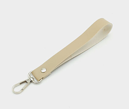 Çanta Aksesuar Tek Kat Suni Deri Bej Renk Elcik Gümüş Metal