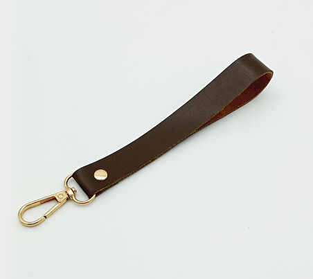 Çanta Aksesuar Tek Kat Suni Deri Kahverengi Elcik Light Gold Metal