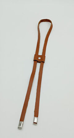 Çanta Aksesuar Taba Gerçek Deri Büzgü Gümüş Metalli