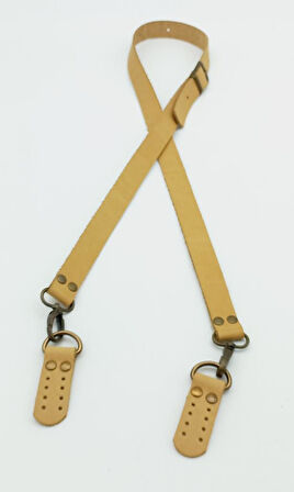 Çanta Aksesuar Gerçek Deri Ayarlı Uzun Sap 2.3X130 Ham Doğal Renk Antik Metalli