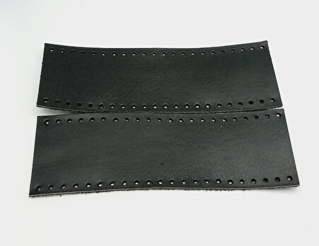 Çanta Aksesuar Siyah Gerçek Deri Tutma Sapı 18X6 Cm Simit Sap