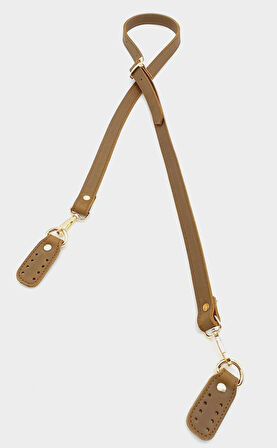 Çanta Aksesuar Gerçek Deri Çift Kat Dikişli Uzun Sap Crazy Koyu Taba