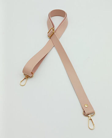 Çanta Aksesuar Suni Deri Ayarlı Çanta Sapı 120X2.4 Cm Pudra Light Gold Metal