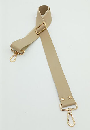 Çanta Aksesuar Suni Deri Bej 120X4 Cm Çanta Sapı Kalsap Light Gold Metalli