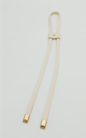 Çanta Aksesuar Krem Tek Kat Suni Deri Büzgü Light Gold Metalli