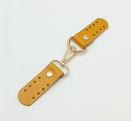 Çanta Aksesuar Gerçek Deri Kancalı Böce (Kilit) Hardal Light Gold Metalli