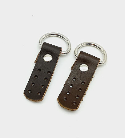 Çanta Aksesuar Gerçek Deri Kahverengi Sapucu (Böce) Gümüş Metalli