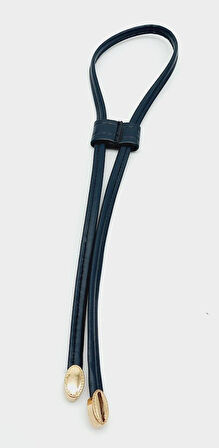 Çanta Aksesuar Lacivert Suni Deri Dikişli Büzgü Light Gold Metalli