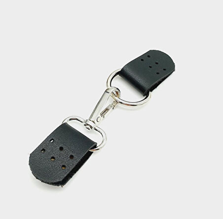 Nusrat Bilişim Çanta Aksesuar Tek Kat Suni Deri Siyah Kancalı Böce Kilit Gümüş Metalli