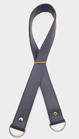 Çanta Aksesuar Suni Deri 70X3 Cm Lacivert Çanta Sapı Gümüş Metalli