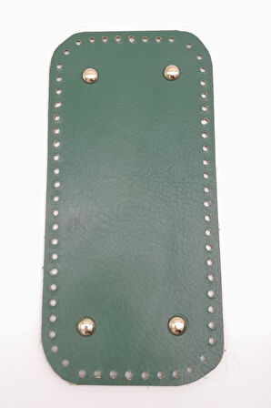 Çanta Aksesuar Gerçek Deri Yeşil 25X12 cm Dikdörtgen Light Gold Metalli Çanta Tabanı
