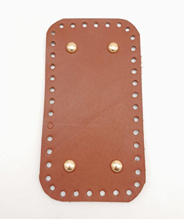 Çanta Aksesuar Gerçek Deri Taba 15X8 cm Dikdörtgen Light Gold Metalli Çanta Tabanı