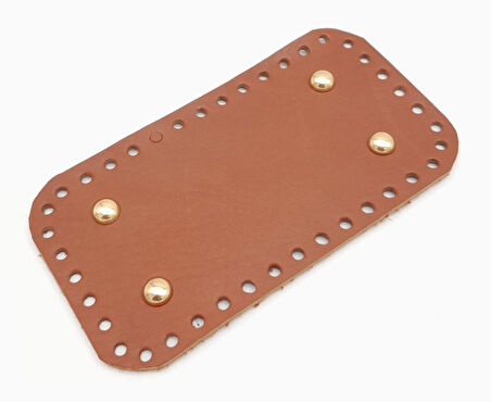 Çanta Aksesuar Gerçek Deri Taba 15X8 cm Dikdörtgen Light Gold Metalli Çanta Tabanı