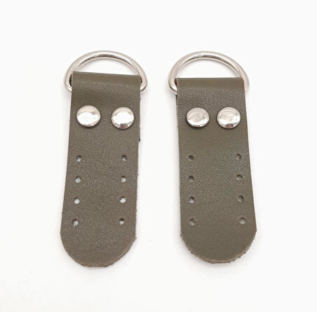 Çanta Aksesuar Haki Tek Kat Suni Deri Sapucu Böce Gümüş Metalli