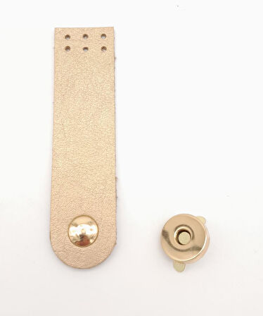 Nusrat Bilişim Çanta Aksesuar Gold Renk Tek Kat Suni Deri Kapak 10.5x2.5 cm Light Gold Metal