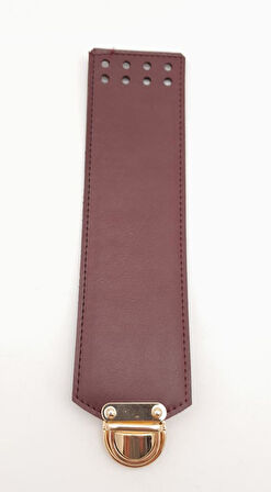 Çanta Aksesuar Bordo Renk Suni Deri 25X6 Cm Çanta Kapağı