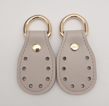 Çanta Aksesuar Açık Vizon Çift Kat Dikişli Suni Deri Sapucu Böce Light Gold Metalli