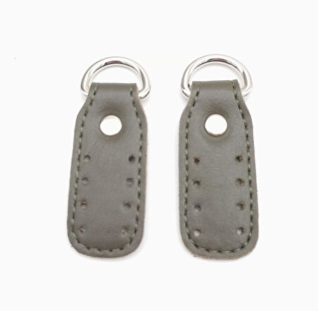 Çanta Aksesuar Haki Çift Kat Dikişli Suni Deri Sapucu Böce Gümüş Metalli