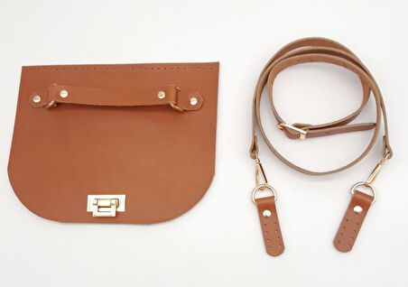 Çanta Aksesuar Taba Gerçek Deri 130x2 cm Ayarlı Saplı Çanta Çanta Seti Light Gold Metalli