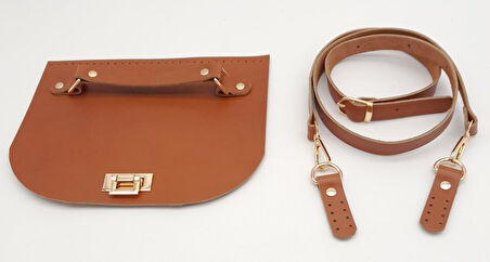 Çanta Aksesuar Taba Gerçek Deri 130x2 cm Ayarlı Saplı Çanta Çanta Seti Light Gold Metalli