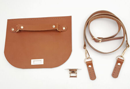 Çanta Aksesuar Taba Gerçek Deri 130x2 cm Ayarlı Saplı Çanta Çanta Seti Light Gold Metalli