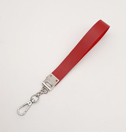 Çanta Aksesuar Kırmızı Tek Kat Suni Deri Zincirli Elcik Gümüş Metal