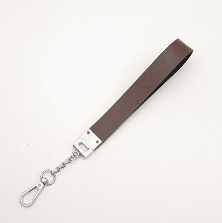 Çanta Aksesuar Kahverengi Tek Kat Suni Deri Zincirli Elcik Gümüş Metal