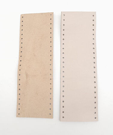 Çanta Aksesuar Bej Gerçek Deri Tutma Sapı 15X6 Cm Simit Sap
