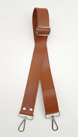 Çanta Aksesuar Suni Deri Taba 120X4 Cm Çanta Sapı Kalsap Gümüş Metalli