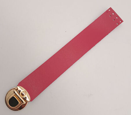 Çanta Aksesuar Fuşya 20x3 Cm Tek Kat Suni Deri Kapak Light Gold Metal