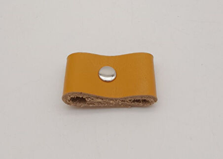 Çanta Aksesuar Hardal Renk Gerçek Deri Büzgülük Gümüş Metalli