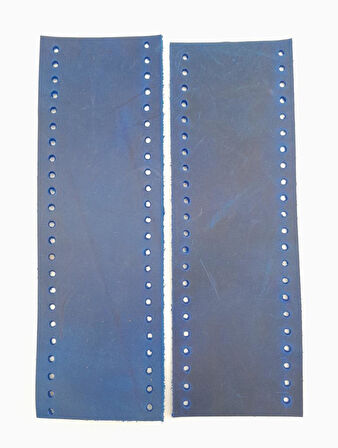 Çanta Aksesuar Crazy Oil Saks Mavi Gerçek Deri Tutma Sapı 18X6 Cm Simit Sap