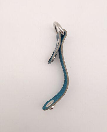 Çanta Aksesuar Turkuaz Gerçek Deri Çıtçıtlı Sapucu Böce Gümüş Metalli 1 Adet