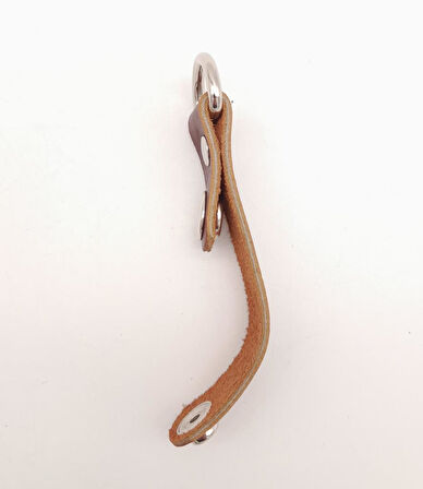 Çanta Aksesuar Kızıl Kahve Gerçek Deri Çıtçıtlı Sapucu Böce Gümüş Metalli 1 Adet