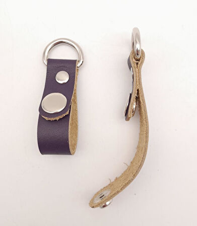 Çanta Aksesuar Mor Gerçek Deri Çıtçıtlı Sapucu Böce Gümüş Metalli