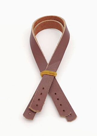 Çanta Aksesuar Gerçek Deri 35X1.2 Cm Kızıl Kahve Renk Çanta Sapı