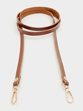 Çanta Aksesuar Gerçek Deri Spagetti Model Sütlü Kahve Light Gold Metal Çanta Sapı