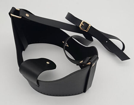 Çanta Aksesuar Siyah Suni Deri 120x2 cm Çanta Saplı Deri Seti Light Gold Metalli