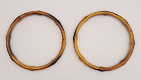 Nusrat Bilişim Çanta Aksesuar Bambu Görünümlü 13 cm Çapında Plastik Çift Sap