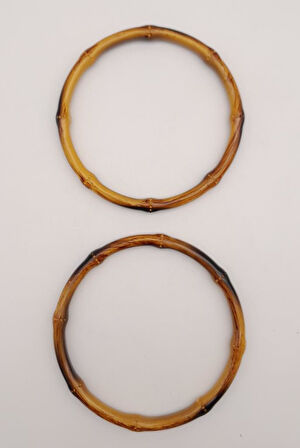 Nusrat Bilişim Çanta Aksesuar Bambu Görünümlü 13 cm Çapında Plastik Çift Sap