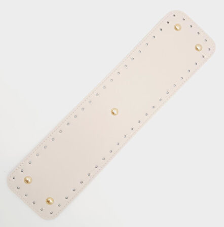 Çanta Aksesuar Suni Deri Krem Renk 40x10 cm Dikdörtgen Çanta Tabanı Light Gold Aparatlı