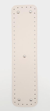 Çanta Aksesuar Suni Deri Krem Renk 40x10 cm Dikdörtgen Çanta Tabanı Gümüş Aparatlı