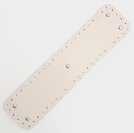 Çanta Aksesuar Suni Deri Krem Renk 40x10 cm Dikdörtgen Çanta Tabanı Gümüş Aparatlı