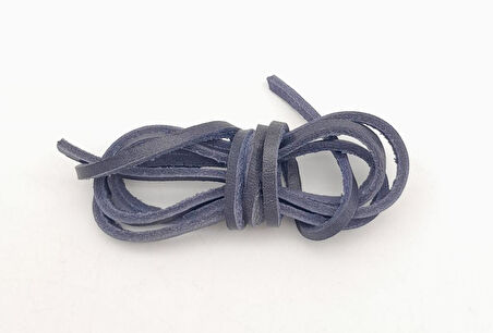 Çanta Aksesuar Lacivert Renk Gerçek Deri 3 mm Şerit Deri İp