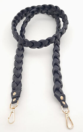 Çanta Aksesuar 135 cm Örgü Model Lacivert Renk Suni Deri Çanta Sapı Light Gold Metalli